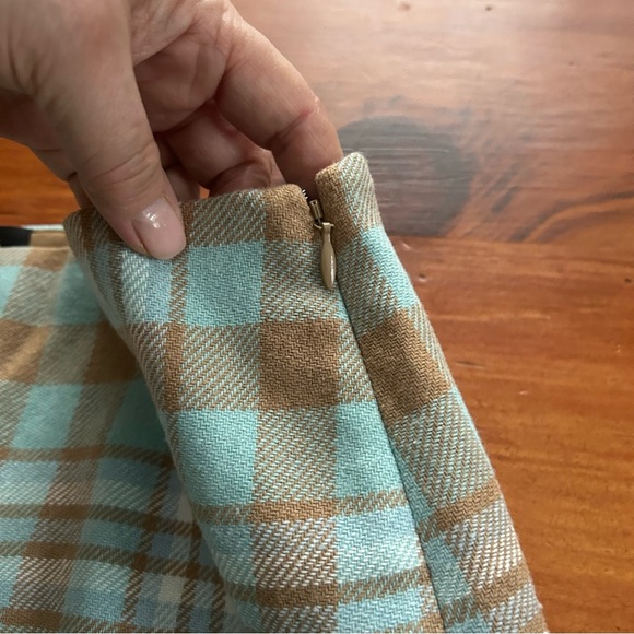 TALBOTS Candied Blue Multi Charming Plaid Wool Blend Skirt 10P Classic Winter - Picture 6 of 11